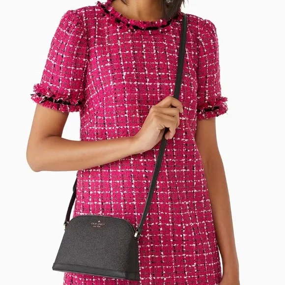 NWT Kate Spade Holiday Black Glitter Tinsel Small Dome Crossbody in - Picture 2 of 9